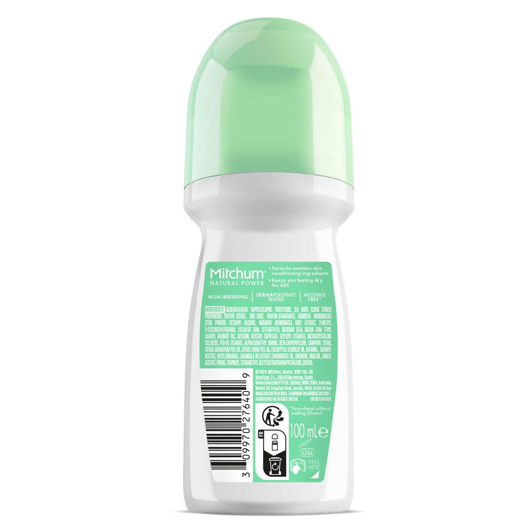 MITCHUM Women 24H Natural Power Roll-On Lime & Eucalyptus 100ml