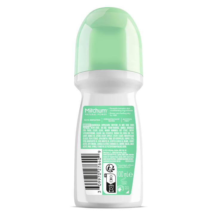 MITCHUM Women 24H Natural Power Roll-On Lime & Eucalyptus 100ml
