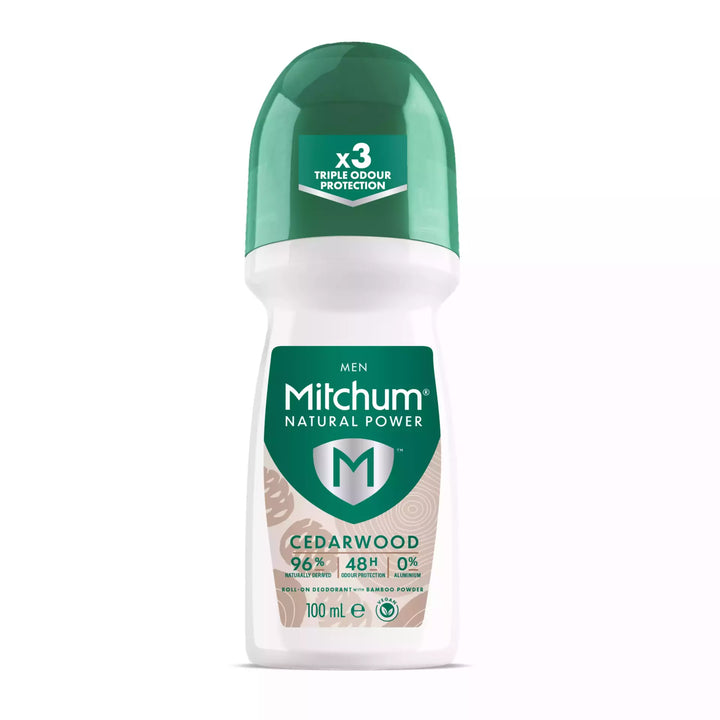 MITCHUM Men 24H Natural Power Roll-On Cedarwood 100ml