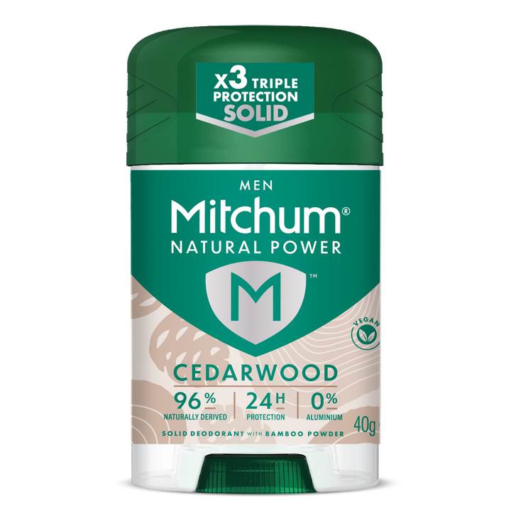 MITCHUM Men 24H Natural Power Solid Solid Stick Cedarwood 40gr