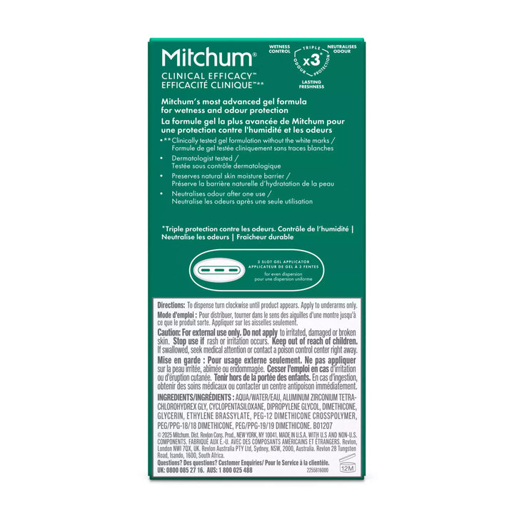 MITCHUM Men 48H Clinical Efficacy Clear Gel Cool Fresh 57gr