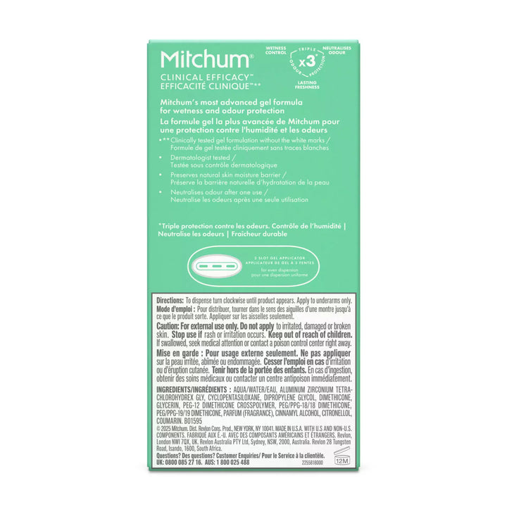 MITCHUM Women 48H Clinical Efficacy Clear Gel Powder Fresh 57gr